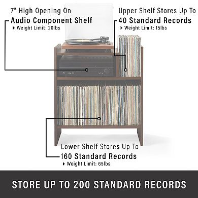 Crosley Furniture Portland Record Player Stand with Storage Compartments