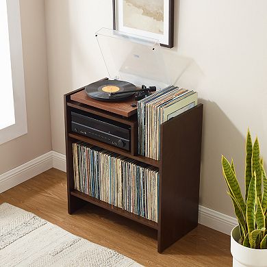 Crosley Furniture Portland Record Player Stand with Storage Compartments