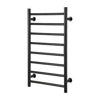 Wall Mounted Electric Towel Warmer Rack with Adjustable Temperature - Black
