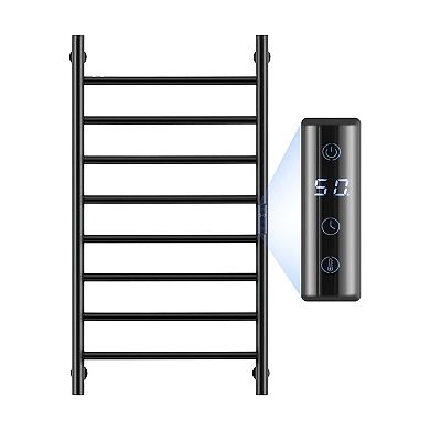 Wall Mounted Electric Towel Warmer Rack with Adjustable Temperature - Black