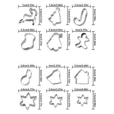 Christmas Cookie Cutter Variety Pack - Christmas Tree, Santa, Gingerbread Man, Snowman, Reindeer