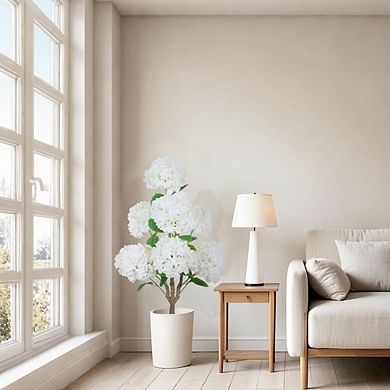 3FT Artificial Hydrangea Tree, Faux Silk Flower Plant, Blue