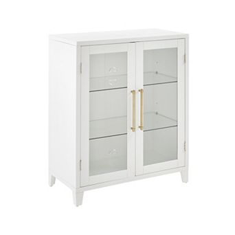 Crosley Furniture Roarke Stackable Glass Door Kitchen Pantry Cabinet