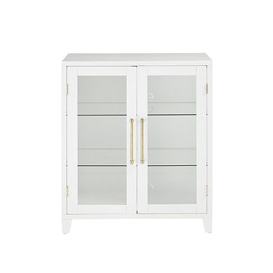 Crosley Furniture Roarke Stackable Glass Door Kitchen Pantry Cabinet