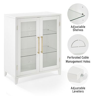 Crosley Furniture Roarke Stackable Glass Door Kitchen Pantry Cabinet