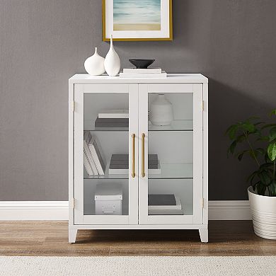 Crosley Furniture Roarke Stackable Glass Door Kitchen Pantry Cabinet