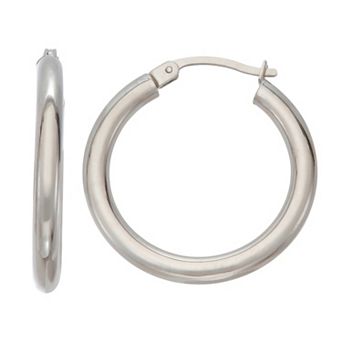 Argento Forte Sterling Silver Polished Hoop Earrings
