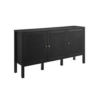 Crosley Furniture Perry Sideboard with Poly-Rattan Mesh Panels