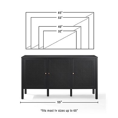Crosley Furniture Perry Sideboard with Poly-Rattan Mesh Panels
