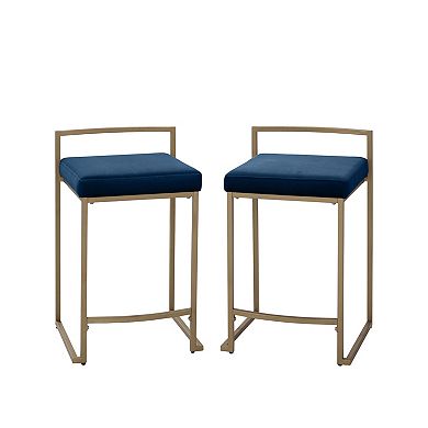 Crosley Furniture Harlowe 2-Piece Counter Height Bar Stool Set