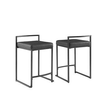 Crosley Furniture Harlowe 2 pc Counter Height Bar Stool Set