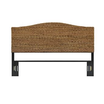 Crosley Furniture Serena Rattan Upholstered Headboard