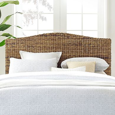 Crosley Furniture Serena Rattan Upholstered Headboard