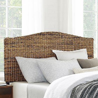 Crosley Furniture Serena Rattan Upholstered Headboard