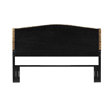 Crosley Furniture Serena Rattan Upholstered Headboard