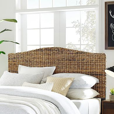 Crosley Furniture Serena Rattan Upholstered Headboard