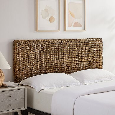 Crosley Furniture Edgewater Handwoven Natural Water Hyacinth Headboard