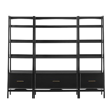 Crosley Furniture LANDON 3-Piece Etagere Bookcase Set with Storage Drawers