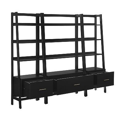 Crosley Furniture LANDON 3-Piece Etagere Bookcase Set with Storage Drawers