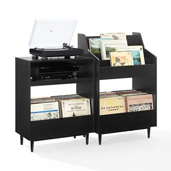 Crosley Furniture Liam 2 pc Record Player Stand & Vinyl Storage Set
