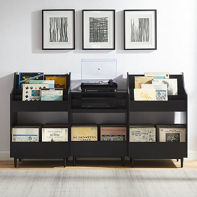 Crosley Furniture LIAM 3-Piece Record Player Stand & Vinyl Storage Set