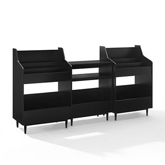 Crosley Furniture Liam 3 pc Record Player Stand & Vinyl Storage Set