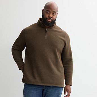 Big & Tall Sonoma Goods For Life® Waffle Fleece Quarter Zip Pullover