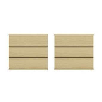 MANHATTAN COMFORT Molly 26-Inch 3-Drawer Nightstand Set of 2
