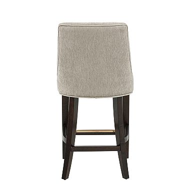MANHATTAN COMFORT Beever Chenille Upholstered Wood Counter Stool Set of 2