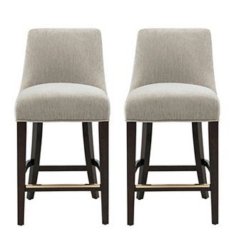 MANHATTAN COMFORT Beever Chenille Upholstered Wood Counter Stool Set of 2