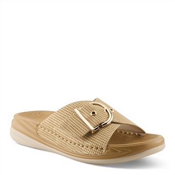 Flexus by Spring Step Brewer Women's Cushioned Flat Slide Sandals