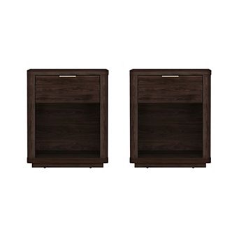 MANHATTAN COMFORT Evelyn 20-Inch Modern 1-Drawer Nightstand Set of 2