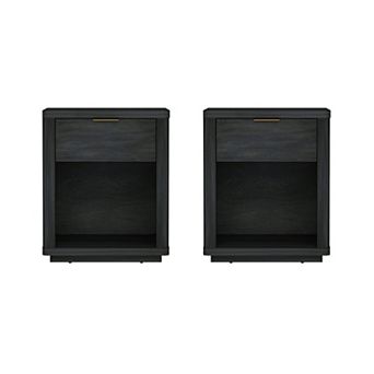 MANHATTAN COMFORT Evelyn 20-Inch Modern 1-Drawer Nightstand Set of 2