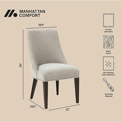 MANHATTAN COMFORT Beever Chenille Upholstered Wood Counter Stool 39-inch Height