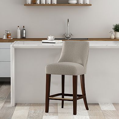 MANHATTAN COMFORT Beever Chenille Upholstered Wood Counter Stool 39-inch Height