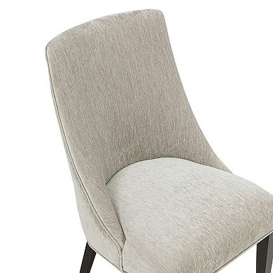 MANHATTAN COMFORT Beever Chenille Upholstered Wood Dining Chair Set of 2