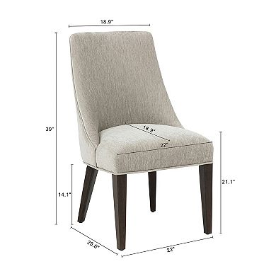 MANHATTAN COMFORT Beever Chenille Upholstered Wood Dining Chair Set of 2