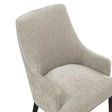 MANHATTAN COMFORT Beever Upholstered Wood Dining Armchair with Spacious Seat