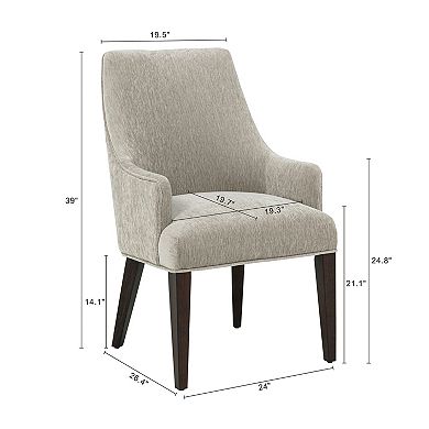 MANHATTAN COMFORT Beever Upholstered Wood Dining Armchair with Spacious Seat