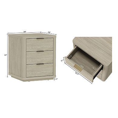 MANHATTAN COMFORT Evelyn 20-Inch Modern 3-Drawer Nightstand