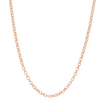 Jordan Blue 14k Rose Gold Plated Rolo Chain Lariat Necklace