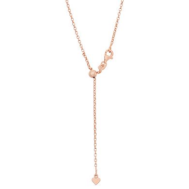 Jordan Blue 14k Rose Gold Plated Rolo Chain Lariat Necklace