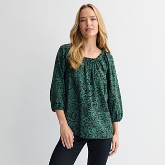 Women's Croft & Barrow® Ruffled Raglan Blouse