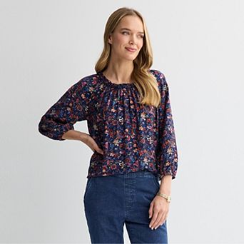 Women's Croft & Barrow® Ruffled Raglan Blouse