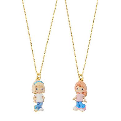 Precious Moments 14k Gold Flash Plated Best Friends Pendant Necklace Set