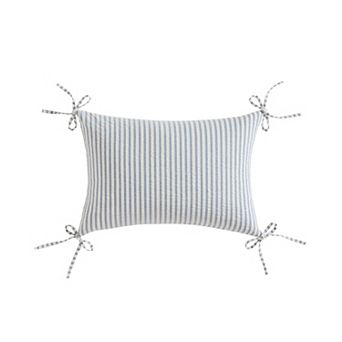 Palm Aire Cotton Seersucker Bow Decorative Pillow