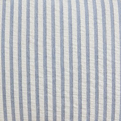 Palm Aire Cotton Seersucker Bow Decorative Pillow