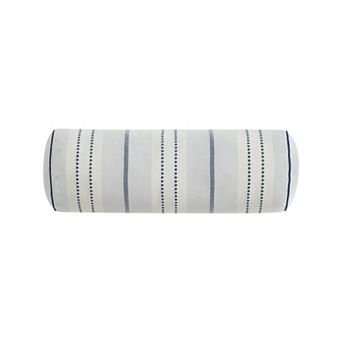 Palm Aire Lunara Blue Stripe Bolster Decorative Pillow