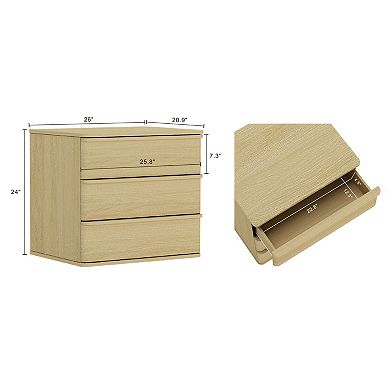 MANHATTAN COMFORT Molly 26-Inch Modern 3-Drawer Nightstand
