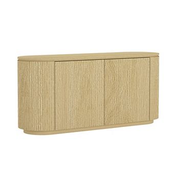 MANHATTAN COMFORT Olivia 60-Inch Ribbed Design Sideboard with 2 Adjustable Shelves